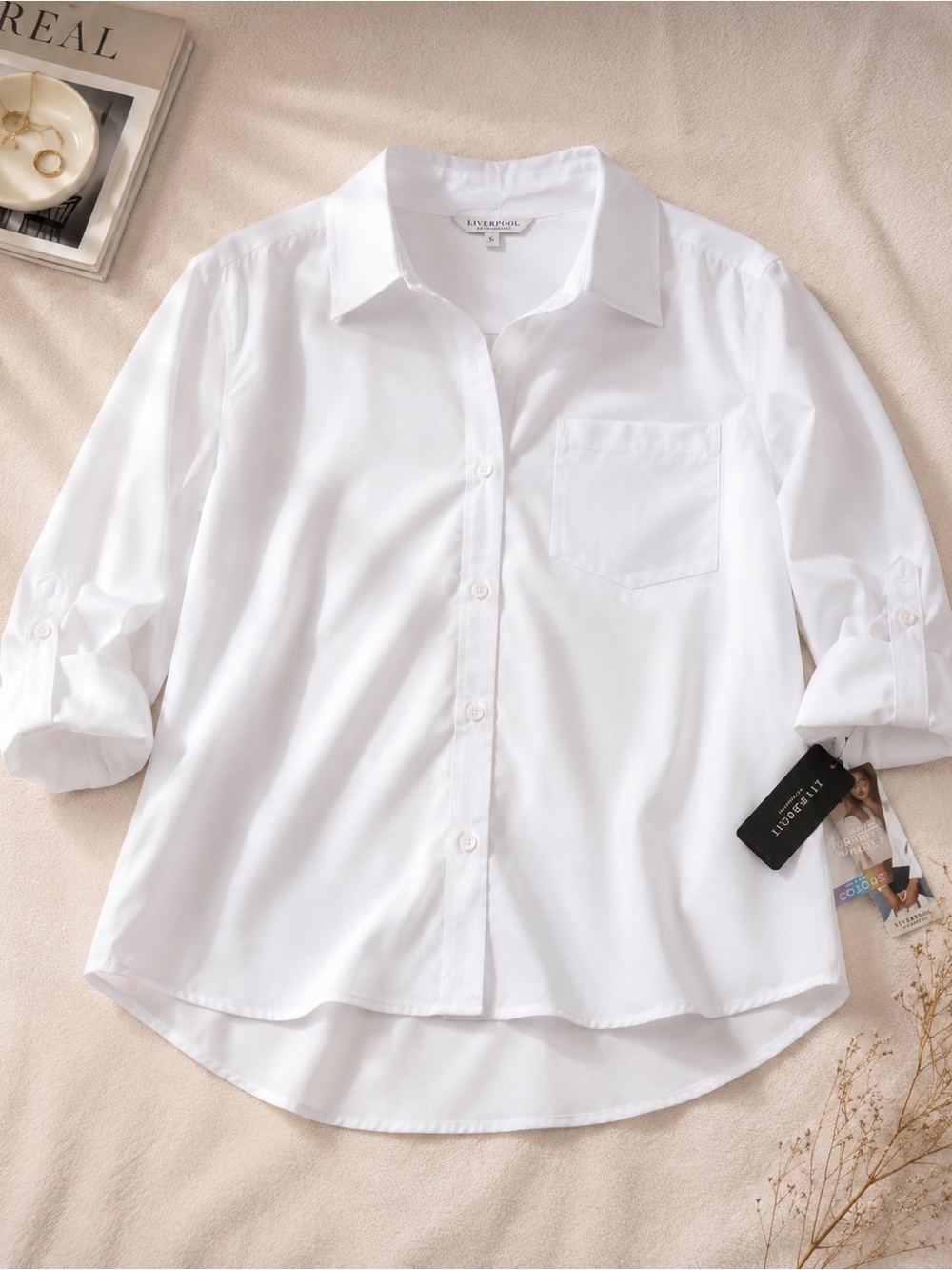 Liverpool White Button-Down Shirt - Pocket Front